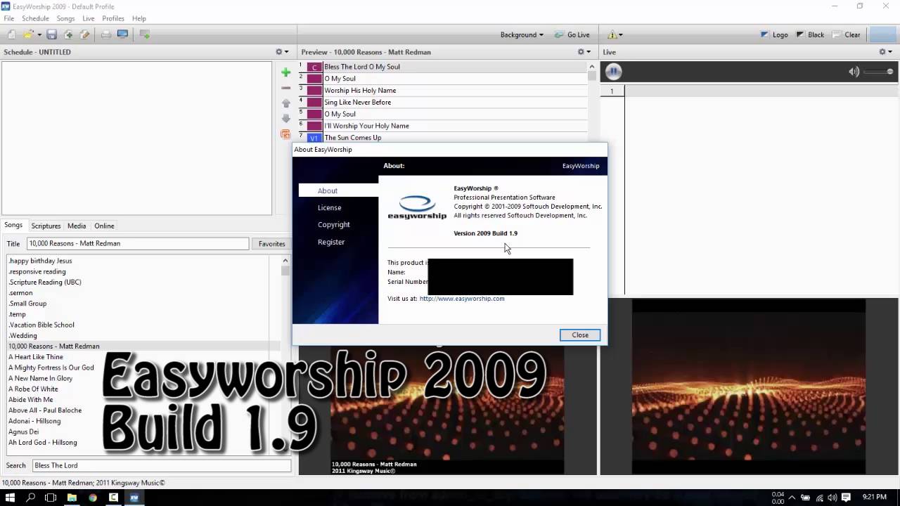 windows 10 patch for easyworship 2009 build 1.9